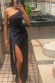The dress was long, but it worked with high heels. The dress is well-made, with a thick textile. - Mercedes S.