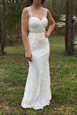 I'm tall and average body-type (5'9" 150lb) and with 2" heels the Small fit like a glove and hit just above the floor.  Is very well made for the price and almost said yes but am going with the Crazy About You Backless instead which has more "wow" in the back. - Melissa V.