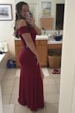 The dress fits well all over however if you have left larger arms, breast, or shoulders you will need to go a size up because the arm section runs tight. - Susan C.