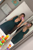 When I tell you that this is the prettiest, best-fitting dress I now own without ANY alterations- I mean it. I was compared to a goddess. my friend told me my future wedding dress might have to be this one in white. When I tried it on the first time, I walked around the house in it for 3 hours. It's the perfect height for me with approx 3" heels. I didn't need to worry about a bra or any taping- everything was SECURE. Super high-quality materials, no concerns about panty lines (shoutout to the under layer of the skirt). I have zero regrets (except for maybe not getting better solo shots of the full dress, but that can be solved in one of the many times I will wear this in the future) - Sarah H.