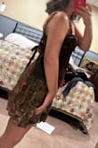 Such a cute dress. It was a little tight around my waist. But it was the top that made me return it. It is not adjustable, and my A cups did not work. - Marjory P.