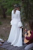 This dress was absolutely perfect for my engagement shoot. The material is thick so you can't see through it!! The length would be perfect with short heels for my height (5'7"). Plus this dress is comfortable!! - Sara B.