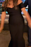 Dress fit great! Since I'm on the shorter side, I was worried it was going to be on the longer but it was a perfect length. Dress had a comfortable stretch to it. I don't have any curves, so this dress helped achieve that curvy look. - Aidee D.