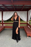 The dress was so comfortable! I got so many compliments all night. The slit was perfect and I didn't need a bra! I would definitely recommend - Miranda P.