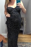 I love the iridescent sparkle of this dress. Fits nicely! Doesn't hug the curves too much - Stephanie S.