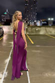 Great dress! Way stretchier than I expected. The ruched detailing was great, fit like a glove! If I had more time, I might've hemmed the scarf details. It was raining when I wore it, and they got pretty wet and were hard to keep off the ground. - Madison B.
