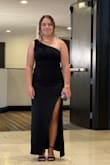 Was a guest at a black tie wedding (all guests in black), and this dress was perfect. The fabric is stretchy-ish to where it fits tight but doesn't squeeze you. I had to hem it, but I am short and I expected that. The material was fairly resistant to wrinkles as well. Only issue was that when it arrived, it had a small hole in the seam where the zipper is. I am a very novice sewer, but I was able to fix it. - Amy L.