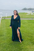 Loved the dress! And loved the color!! I originally got a medium bc it looked flowy and with the back that tied, however, I had to size up and it fit perfectly!! Got so many compliments and would wear it again if I had the occasion. - Kelly R.