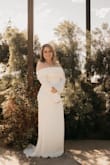 I wore this dress for my courthouse wedding. I usually fit in a size large, but I got XL & it fit perfect. Would recommend sizing up. I got so many compliments on my wedding dress. It's very comfortable & modest. LOVE the long sleeves. - Candice B.