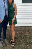 It was so cute and comfortable. It definitely was on the shorter side, but I loved how it hugged my body in all the right places and was still loose enough to have fun. The color was also gorgeous. - Presley D.