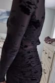 I haven't decided if I'm keeping the dress or not. I purchased a S & a M, but the M offered a little more comfort/room. The zipper didn't feel as fragile trying to zip up. My biggest disappointment is that the zipper length on both sizes are wayyy too long & gave me a huge bulge in the low back! It's like they designed it on a hunched back because you can't relax without it bulging out. Also, after I was done trying on each dresses, my fingers/fingernails were black! It looks like I've been gardening in the dirt. It is a beautiful & flattering dress, but for $98, I would expect a little better quality. - Laura C.
