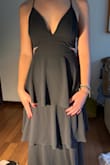 The dress fits perfect but very poorly tailored. Will have to fix the straps before using. - Clara B.