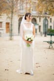 I bought this dress for my elopement in Paris because I wanted something simple, elegant, and easy to pack in a suitcase, and it was absolutely perfect. The fit was perfect, and the silhouette reminded me so much of Carolyn Bessette-Kennedy's iconic wedding dress. It has that same effortless, timeless feel, classy without trying too hard. Couldn't be happier with it! - Cydney L.