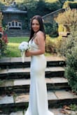 I bought it for our post-wedding photoshoot, and it looked more elegant than many expensive dresses. It was a bit long, but with medium heels, the length was perfect. The fabric has some stretch, so it hugs your body beautifully and is very flattering. It's comfortable and didn't bother me at all. The photoshoot turned out amazing! - Sevda U.