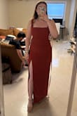 Really cute! It's a little tight through the bust, which causes the zipper to catch a little at the waist, but once it goes up, it fits like a glove. Excited to wear this! - Leah H.