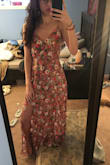 This dress is really pretty. I was on edge at first after reading all of the reviews, and torn between ordering the blue or the tan, I ended up getting the tan. The color in person is more of a mauvey brown than the tan shown in the photo. However, I ended up liking the actual color better. I am very petite and the xs fit well, although it is a tiny bit loose around the waist, I can still make it work. I really love this dress!! especially how you can dress it up or dress it down - Katrina T.