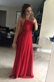 This dress was perfect for a wedding I attended. It was so flattering and not too hot. I wore the dress with 4 inch heels abs it was just the right length on the floor. The straps made it super easy to adjust for comfort, I did wear petals with it which is optional. - Ashleigh F.