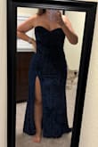 Very pretty dress for a formal wedding. The medium fit quite well except for the length. I am a bit vertically challenged at only 5'3" but even with 2.5" heels, the dress drags, and unfortunately, I don't have time to hem. I do wish I could order it in petite or short length. Otherwise happy with my purchase. - Amy L.