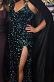 The dress worked perfectly. I was going to a fantasy ball and wanted a dress that sparkled. I got so many compliments: the slit was higher than I thought, but didn't end up being a problem. The sequins can hurt your underarms after a few hours, but otherwise it was great. - Cortney S.