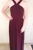 I got this dress for a military ball I have coming up! The color is beautiful. There is a little more showing in the chest/arm area than I'd prefer, but I definitely recommend buying if you're okay with that!! Perfect length if I were to want to wear heels! - Kayleigh K.