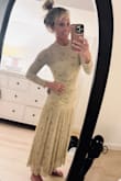 1920s era magic.  Absolutely love the neutral tone and simple country pattern drop waist dress, conservative and comfortable. Not sure the occasion it'll fit, a bit conservative for a speakeasy and too fun to sequester to the house. Regardless, I'm keeping and confident the event will present itself. - Elisha M.
