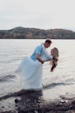 I needed a dress that was flowy but also elegant, and this was exactly it!! It was perfect for my wedding photoshoot! This dress is adjustable because of the tie on the side, so it fits perfectly! 10/10 - BRENNA H.