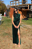 Small was perfect. I am usually in between S and M. This dress is stretchy and super comfortable! It was perfect for a wedding on top of a ski resort.  The weather ended up being really nice that day, but the dress was not overly thick, so I felt hot. However, if you do have a cold wedding to attend, this will do the job with a shawl if needed. This dress hugs you in all the right places. If you're taller than 5'5 and wear heels, this might be a short dress. - Kinjal P.