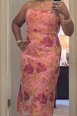 The dress was beautiful. I was very excited upon receiving it when I saw the great quality. There is absolutely no stretch to the dress, but it was very comfortable to wear in the appropriate size. I wore it to 2 events since I received it because I was wearing pink throughout the entire month of October to celebrate Breast Cancer Awareness. - Janice N.