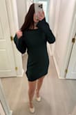 Runs a tad bit small. Reordered in a larger size. Cute dress. Great color for the holiday - Candace H.