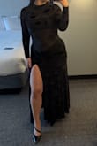 Loved the way the dress looked and fit. I'm a bit tall (5'8) and wear a size 10 bottoms but the large fit well. It was slightly too short in the sense that the waist and butt scrunch sat in the wrong spot on me, and I had to pull it down all night. Was still perfect length at the bottom with heels on! I did notice also that the velvet areas were dying my hands whenever I touched it. I would recommend running through the wash before the event! - Bridget P.