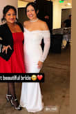 I got this dress last minute for my wedding, and I got so many compliments. I ordered a size large since I'm bigger around my hip/butt, and it fit perfectly. Length was perfect too with my kitten heels. Very glad I picked this one, and the price is lower now than the day I got mine, but it's still worth the price. Paired it with a $20 Amazon long vail and $10 Amazon pearl choker & looked so beautiful. - Carlee R.