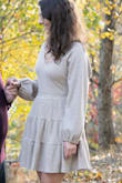 This dress was absolutely perfect for my engagement photo shoot!!! I had an opportunity to do a photo shoot at a beautiful location with about 4 days' notice. I forgot to select the two-day shipping, but the dresses still arrived on time with three-day shipping!!! The quality of this dress is amazing, and it was a perfect fall dress. This dress is comfortable and kept me warm for the whole shoot. This dress was also so flattering, and it got lots of compliments. I highly recommend!!! - Brenda B.