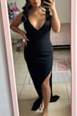 I ordered this dress for a wedding. It arrived super fast. I only had to adjust the length of the dress a little since I'm very small, but it happens a lot to me, and it's fine. I love the detailed flowers, and it is very comfy. It stretches, perfect for dancing all night. - Wendy L.