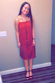 Wore this for Valentine's Dinner with my man and it stole the show!!! Love the satin finish and the length! L was the only size left so I ordered it but it wasn't too big to return! Super comfy and soft! - Danielle P.