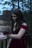 I loved the color and the dress fit perfectly! The straps did, however, fall down sometimes and I had a hard time finding a bra that didn't show. - Tina M.