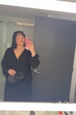 This dress was very comfortable and breathable. The slit in the dress was perfect. I loved the long sleeves. I did have to pin it a little bit at the bottom of the neckline; it was showing a little too much for my liking. It fits true to size, I wore about 4 in heels with it, and it just barely dragged on the floor. This dress was amazing 10/10 - Victoria U.