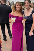 I bought this dress for my nephew's wedding in October. It's a black tie optional event. I was super excited to wear this dress. It looks absolutely fabulous on. It is a bit snug around my back, but I'm athletic built and have broad shoulders, so I'm not surprised. Everywhere else on my body, it fits perfectly. - Kelly M.