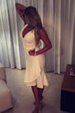 This dress was a massive hit! Fit to perfection. Not sheer and the side detail gives it a little flare! Loved it. - Juliane R.