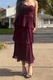 I got tons of compliments people young & old at the wedding I attended! Fits great and such a beautiful color! Pleats held up well and has a bit of stretch in the top! (measurements are educated guesses not 100% accurate) - Francesca R.
