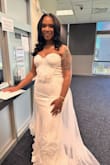 This dress fit perfectly on me. It was great for my wedding day and the attachable train made the dress in my opinion. Got dinner, I was able to take it off and add it back on easily for all photos. - Andrah Y.