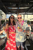I purchased this set for my honeymoon in Hawaii and I loved it! It was perfect for the luau that we went to! However, I washed it once when I got home (on a cold gentle cycle) and it completely fell apart. Two HUGE rips on either side. So disappointing, I would've loved to wear it again some day. Very cheap material I wouldn't recommend. - Clare G.