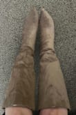 This is my second time purchasing these boots. My first pair were purchased maybe 2-3 years ago. First of all, these boots are darker than the first pair and differ from the picture because the picture is definitely the original manufacturer's photo. These boots are extremely poor quality and wrinkly, as well as have this weird fabric lining that shows. The boots themselves don't even match in color. Unfortunately, I purchased them for an event and didn't have time to purchase a different pair, so I cannot return. Please do yourself a favor and don't purchase these. - Christina B.
