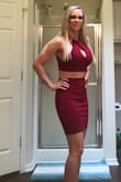 I'm so excited to wear this two-piece as they are so trendy right now and this is a classy way to do it. I may have to order it in another color. It's a sturdy material and it's lined so it's great! - Kara N.