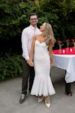 I wore this dress for my engagement party and absolutely loved the flattering shape, corset bust, and lacy details. It went perfectly with my "That's Amore" Italian theme. It felt romantic and bridal, and it looks and feels high-quality even at an affordable price point. I'd definitely recommend this for brides or special events. - Chloe C.