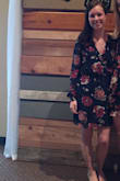 Loved this dress right away, perfect and very flattering fit! True to size. The colors are bit different than pictured, not quite as bright but still very pretty. - Annmarie C.