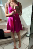 I loveeeee this dress. The color is bright and beautiful! It fits perfectly with just the right amount of cleavage and I can't wait to wear it out! - Shelton E.