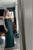 Bust was a little loose, and I wish there was a thicker non-slip strip because it seemed to like to roll. Bought this to try for a winter wedding and it didn't seem very realistic for such. Very beautiful though - Allie H.