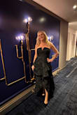 I wore this to a black tie gala, and I got so many compliments. The texture of the dress is very glamorous and looks more expensive than the cost. The dress fit is very flattering for any figure. My only complaint the chest band part was tight, so I was unable to zip it in the middle and had to go to a seamstress and have it let out. - Melissa R.