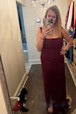 I am usually a large but because of. The zipper I had to size up, and now the chest portion is a bit too big, but it's still beautiful, and I look forward to the event - Beth F.