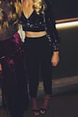 Wore these pants with a crop on NYE. The waist was a bit tight but overall they were so comfortable and chic! - Shannon